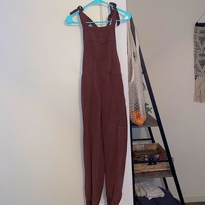 Burgundy overalls